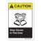 Signmission ANSI Caution Sign, Wear Gloves In This Area, 14in X 10in Rigid Plastic, 14" W, 10" H, Landscape OS-CS-P-1014-L-19798 - alternate 1